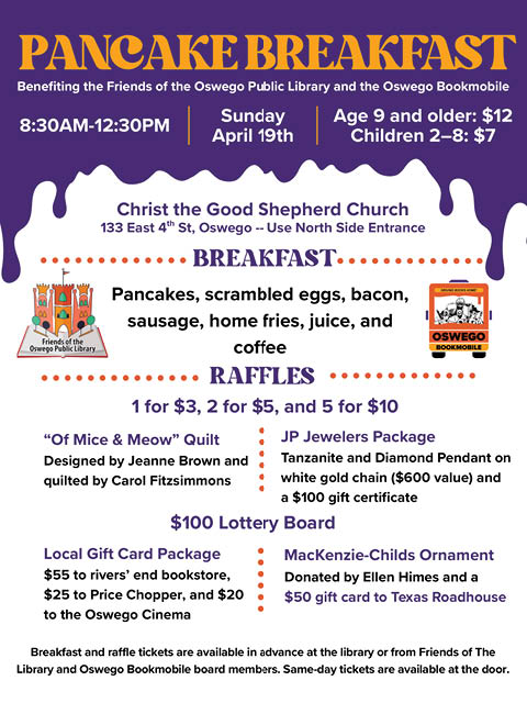 pancake breakfast bookmobile christ good shepherd 4.19.2026