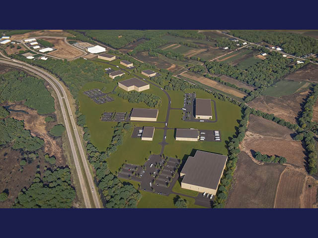 Aerial photo of the IDA park in the Town of Schroeppel