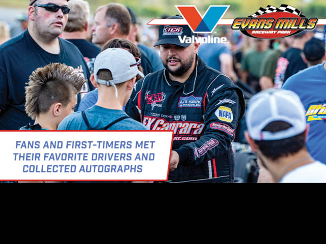 Fans mingling with drivers