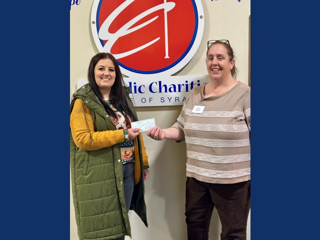 Fulton Lions Donate $1,000  to Catholic Charities for Holiday Outreach