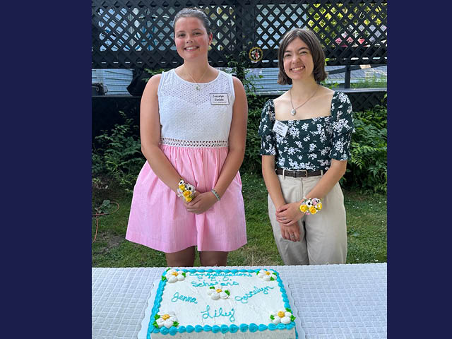 Two young women who received scholarships from P.E.O.