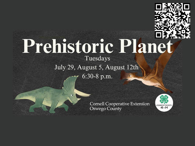 Prehistoric Planet flier with a QR code for registration