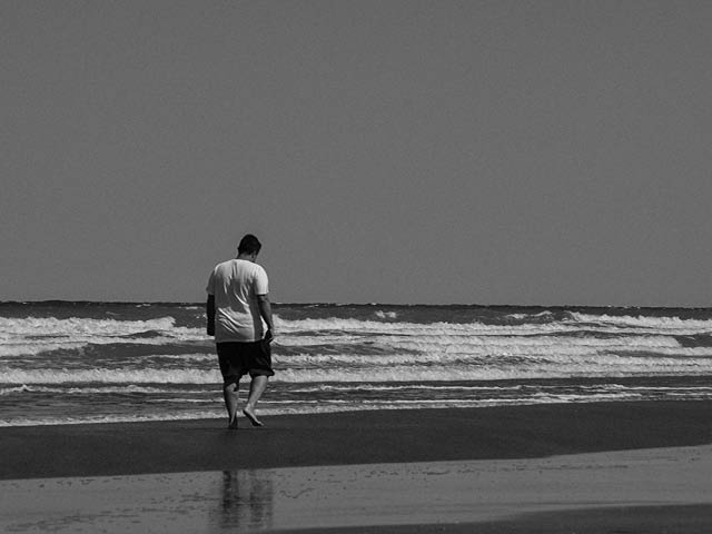 A man on a beach