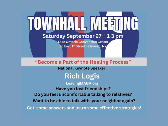 town hall meeting rich logis indivisible oswego county sept 27 9.23.2025