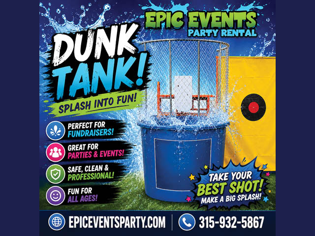 Poster of the dunk tank by Epic Events Party Rental