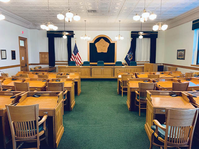 Empty legislature chambers