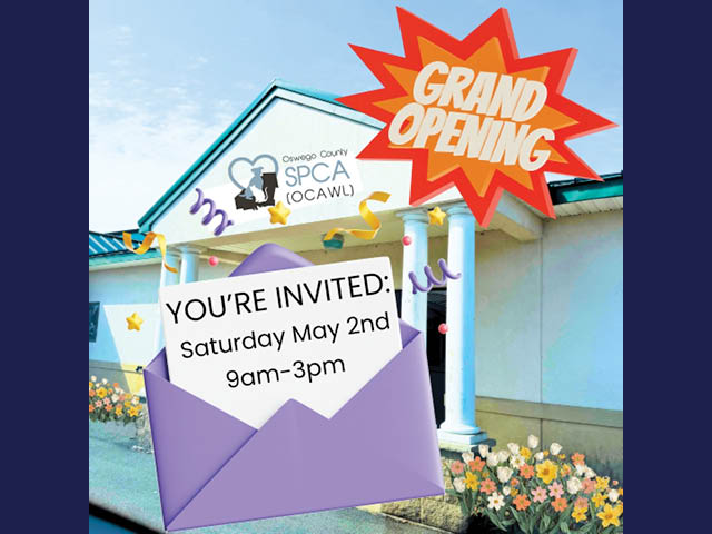 oswego county spca ocawl grand reopening may 2 4.27.2026