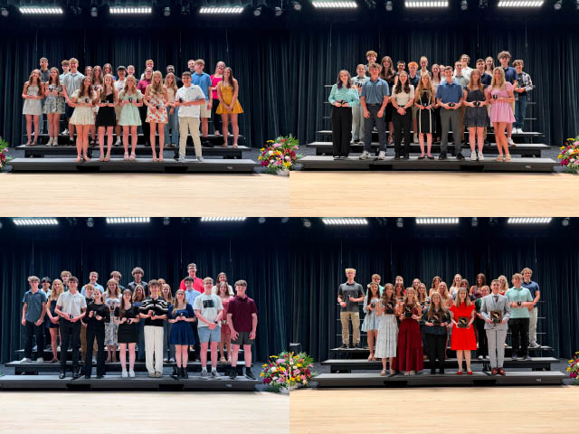 4 side-by-side group photos of the top students in 9th-12th grade at Paul V. Moore High School