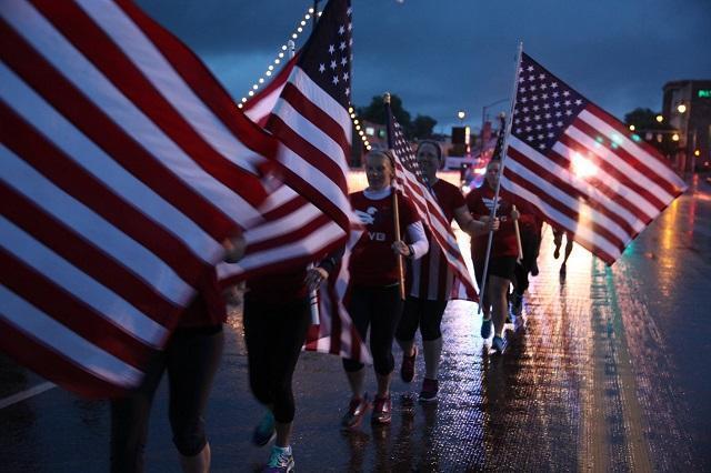 911 flag procession