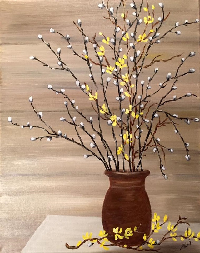 Riverside Artisans paint party April Showers