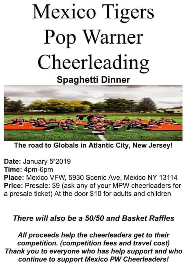 Mexico Pop Warner Cheerleading Spaghetti Dinner