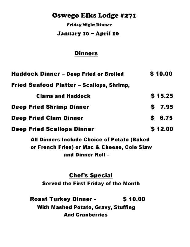 oswego elks dinner