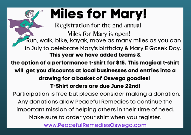 Miles for Mary Monthly Update 2