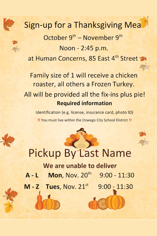 Human Concerns 2023 Thanksgiving