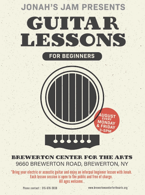 Jonahs Jam Presents Guitar Lessons Brewerton Center for Arts 8.2023