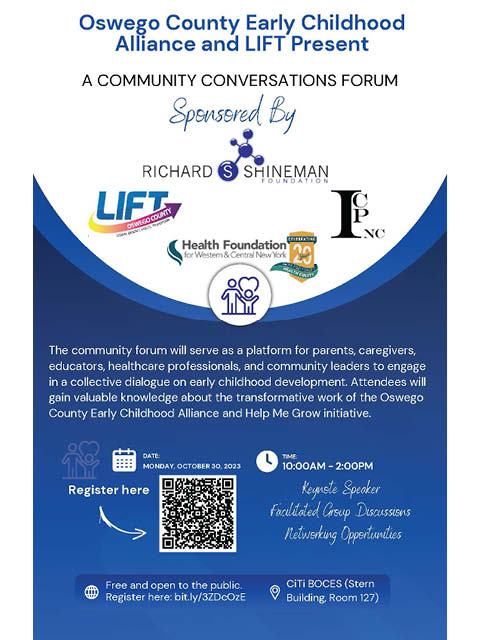 Oswego County Early Childhood Alliance and LIFT Community Conversations Forum at CiTi BOCES 10.30.2023