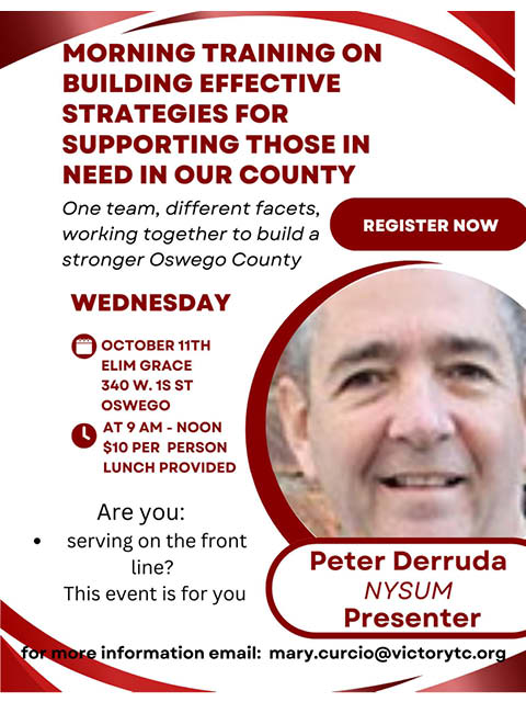 Victory Transformation Training on effective support strategies peter derruda at Elim Grace Church 10.11.23