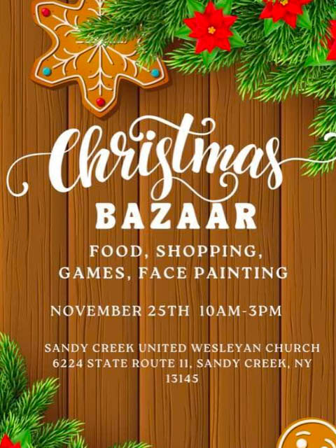 christmas bazaar sandy creek wesleyan church 11.25.2023