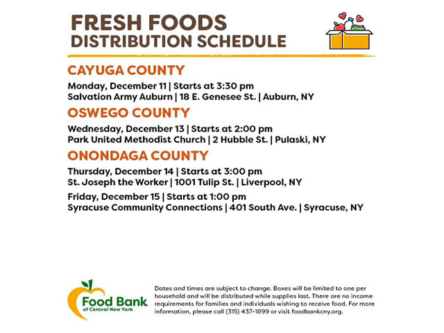 food bank cny fresh food distribution pulaski 12.13.2023