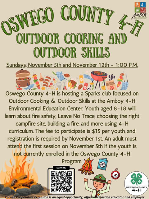 oswego county 4 h sparks outdoor cooking skills 11.5 11.12.2023