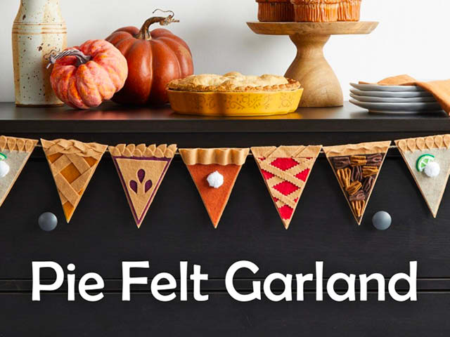 pie felt garland craft fulton library 11.21.2023