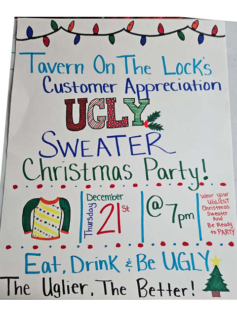 tavern on lock ugly sweater appreciation party 12.21.2023