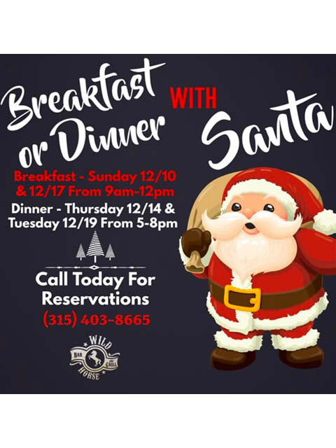 wild horse bar breakfast dinner with santa 12.10.2023