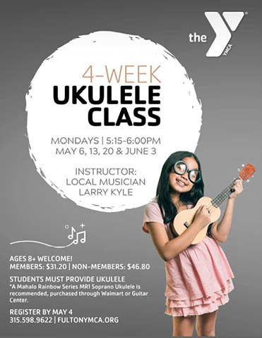 4 week ukulele class fulton ymca may 2024