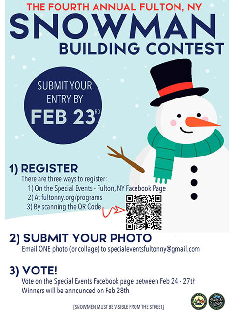 4th annual snowman building contest fulton special events committee 2.23.2024