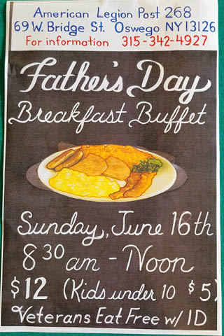 american legion oswego fathers day buffet 6.16.2024