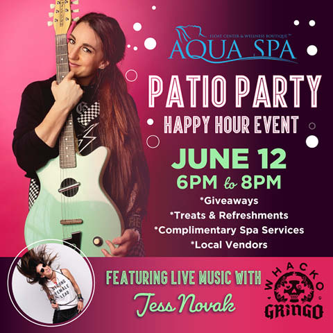 aqua spa patio party 6.12.2024