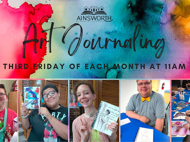 art journaling ainsworth library sandy creek 3rd friday month 2024