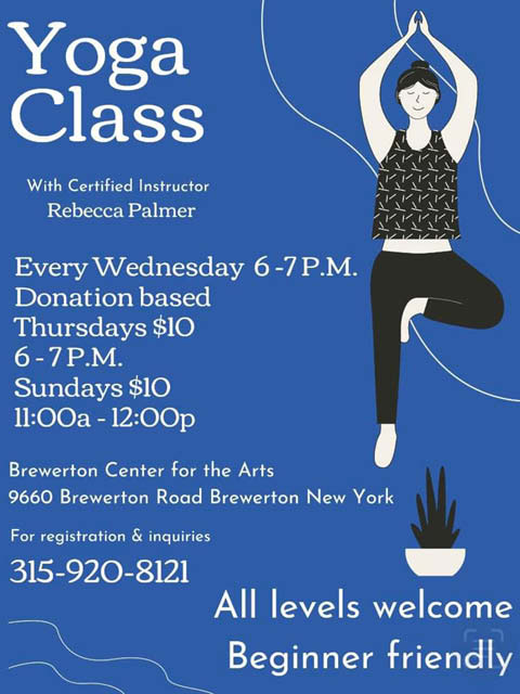 brewerton center for arts yoga sundays wednesdays 2024