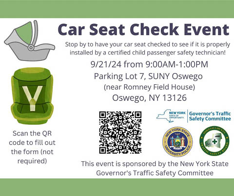 car seat check suny oswego county safety board 9.21.2024