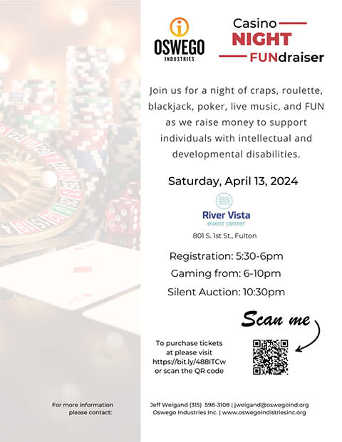 casino night fundraiser oswego industries 4.13.2024