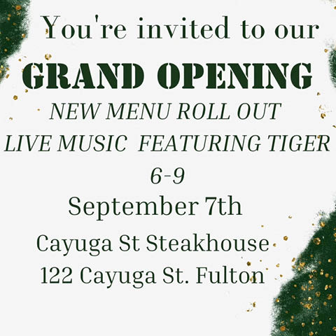 cayuga st steakhouse grand opening 9.7.2024