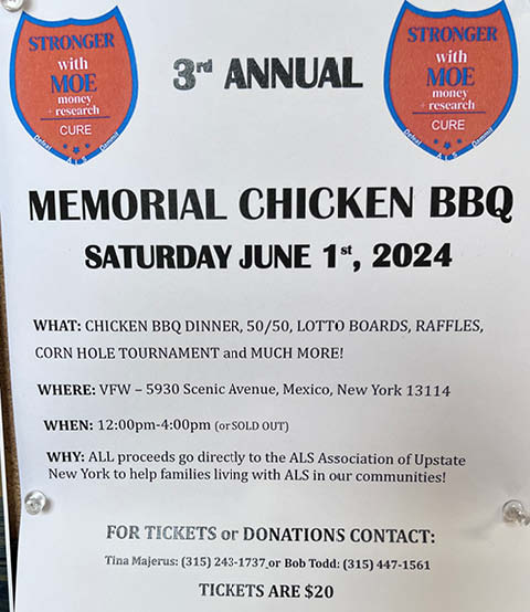 chicken bbq benefit als upstate ny mexico vfw 6.1.2024