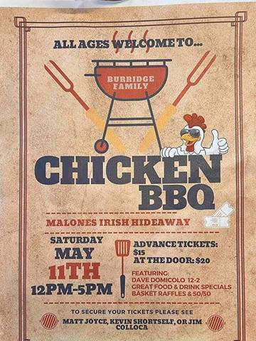 chicken bbq malones irish hideaway 5.11.2024