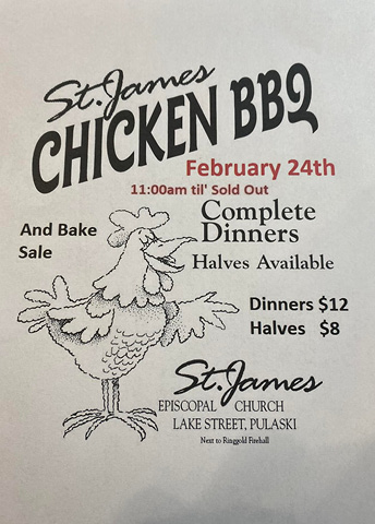 chicken bbq st james church pulaski 2.24.2024