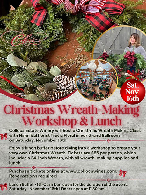 christmas wreath making workshop travis floral colloca winery 11.16.2024