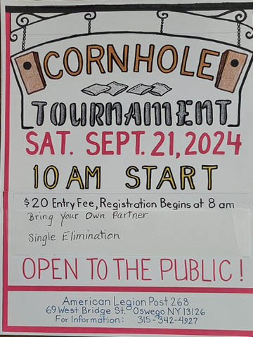 cornhole tournament american legion oswego 9.21.2024