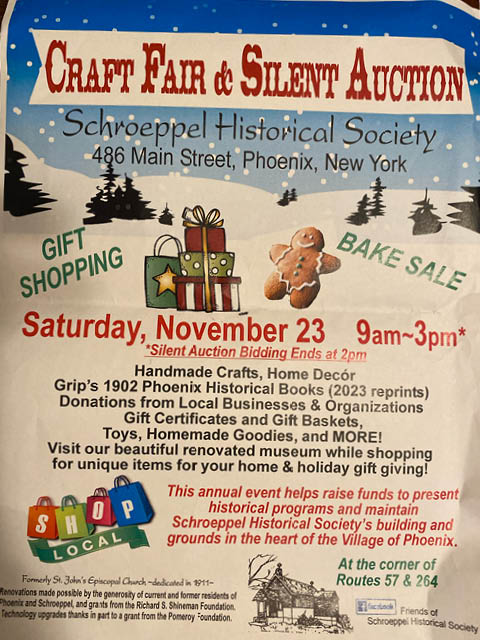 craft fair silent auction schroeppel historical society 11.23.2024