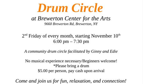 drum circle brewerton center for arts 2nd fridays 2024