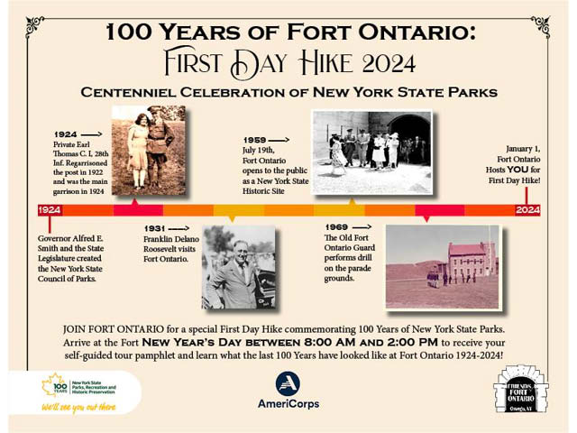 fort ontario first day hike 1.1.2024