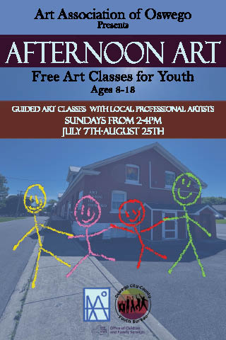 free afternoon art classes youth aao oswego july august 2024