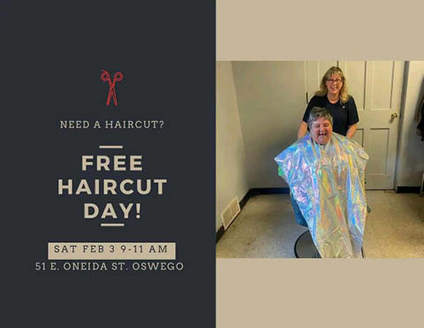 free haircut day victory transformation oswego 2.3.2024