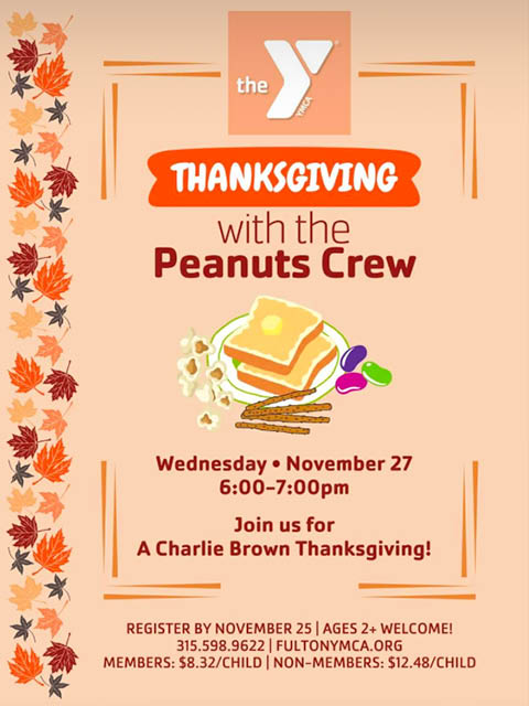 fulton ymca charlie brown thanksgiving 11.27.2024