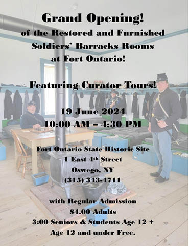 grand opening restored soldiers barracks fort ontario 6.19.2024