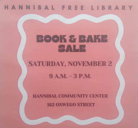 hannibal free library book bake sale 11.2.2024