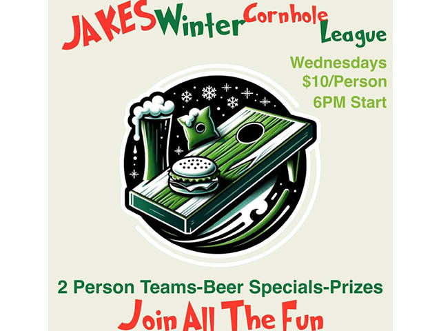 jakes grub grog winter cornhole wednesdays jan march 2024